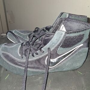 Nike Black and Gray Suede High-Tops